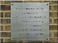 Plaque on the abandoned building by Alice Thompson Close, SE12