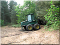 TG4601 : Forestry tractor parked in Waveney Forest by Evelyn Simak
