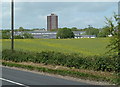 Transition from Derbyshire field to South Yorkshire towerblock