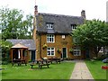 The beer garden of the North Arms, Wroxton