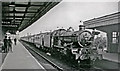 Didcot Station, with a Down express headed by a Steam/Diesel combination