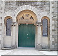 Ornate entrance doorway, Priory Congregational Church, Carmarthen