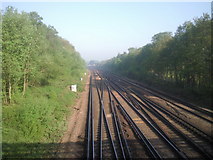TQ4468 : Railway lines as seen from the London LOOP by Marathon