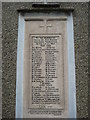 Names on a war memorial, Polperro