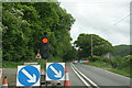 Roadworks by Fron-las-fawr