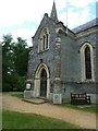 St Mark, Ampfield: seat by the west door