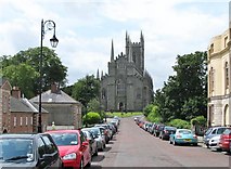 J4844 : View west along English Street towards Downpatrick Cathedral by Eric Jones