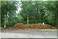 Timber stack near Bowles Farm