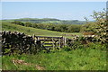 Decrepit gate overlooking the Derwent valley