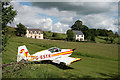 A light aircraft at Midlem Airfield