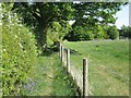 SP2066 : Fenced footpath nearing Pinley Green by Robin Stott