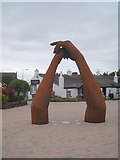 NY3268 : 'The Big Dance' sculpture at Gretna Green by Rod Allday