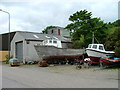 Boats on dry land