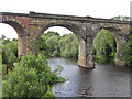 Two stone arches of the Yarm Viaduct