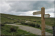 SD7983 : Sign on the Pennine Bridleway by Row17