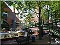 Canal side scene at Brindley Place, Birmingham