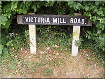 TM2863 : Victoria Mill Road sign by Geographer