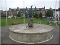 Newhaven: cormorant sculpture at West Quay