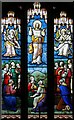 TL2335 : All Saints, Radwell - Stained glass window by John Salmon