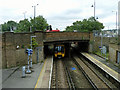 A down train leaves Plumstead station