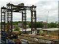 Railway lifting bridge over Deptford Creek