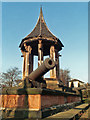 Nottingham Arboretum: pagoda and Sebastopol cannons, 1993