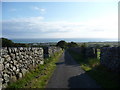 Walled lane down towards Tal-y-bont