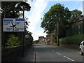 Looking up Delph Road from just above the School