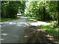 Bridleway turn off near road junction at Dial Green