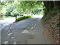 Road junction on a bend of the B2131