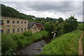 Footpath and mill beside Colne Water