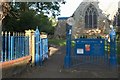 SP2755 : Railings and gates, Wellesbourne church by Derek Harper