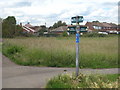 Public footpath sign in South Field at Eton Wick