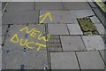 TQ2881 : Annotated footway, Cavendish Square by Robin Stott