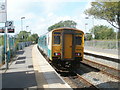 Bridgend train awaits departure from Llantwit Major station