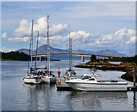 NG7627 : Yachts at the Kyle of Lochalsh jetty by John Allan