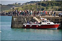 SW5140 : St Ives : Pier & Boat by Lewis Clarke