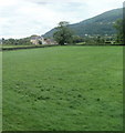 Pant-yr-onen viewed across a field from the A40