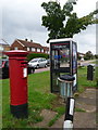 Jacob?s Well: postbox № GU4 264 and phone, Stringer?s Avenue