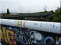 Graffiti covered footbridge