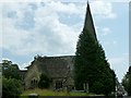 All Saints Church with steeplejack ladder