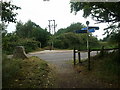 Cycle route crossing a lane near Chiseldon