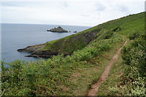SX9050 : Coastal path near Kelly's Cove by Bill Boaden