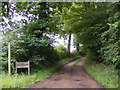 TM4062 : Footpath to Church Road Friston and entrance to Friston Moor Barn and High House Farm by Geographer
