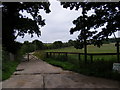 TM4062 : Workhouse Lane Bridleway to Knodishall Level Crossing & entrance to Meadow Farm by Geographer