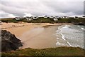 Looking across the beach at Treyarnon Bay