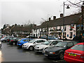 Car park and shops in the centre of Lenham