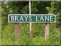 Brays Lane sign