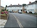 Houses on a bend in Maesglas Grove, Newport