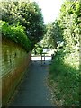 Footpath from West Street emerges into Coach Hill